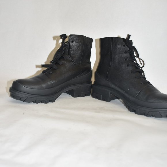 $600 RAG & BONE SHILOH LEATHER HIKER MOTO COMBAT BOOT BLACK 38.5 (P7) - Picture 4 of 9